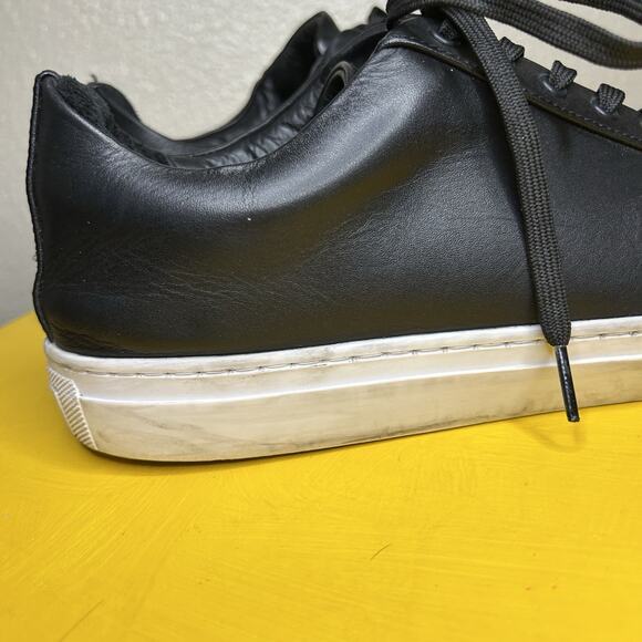Thursday Premier Everyday Shoes Men's 12 Black White Leather Low Top Sneakers - Picture 8 of 14